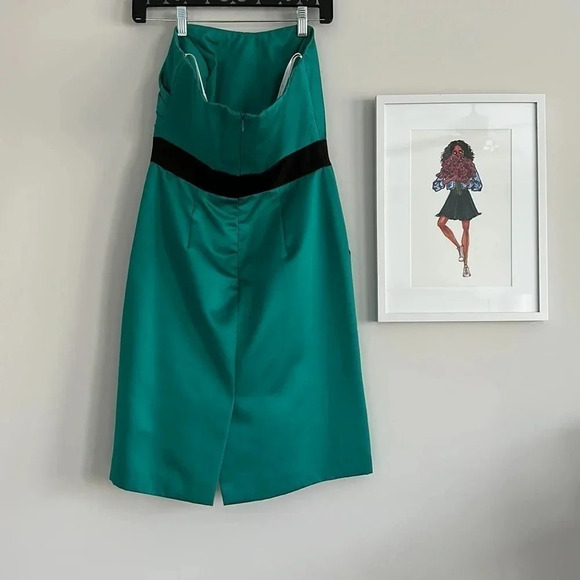 David's Bridal Gold Satin Dress Sz 4 - Picture 2 of 5